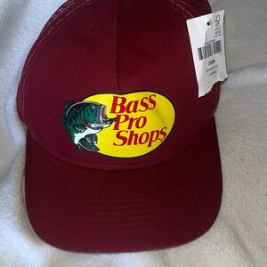 Bass Pro Shops Burgundy Red Fishing Cap NWT adjustable snap back.